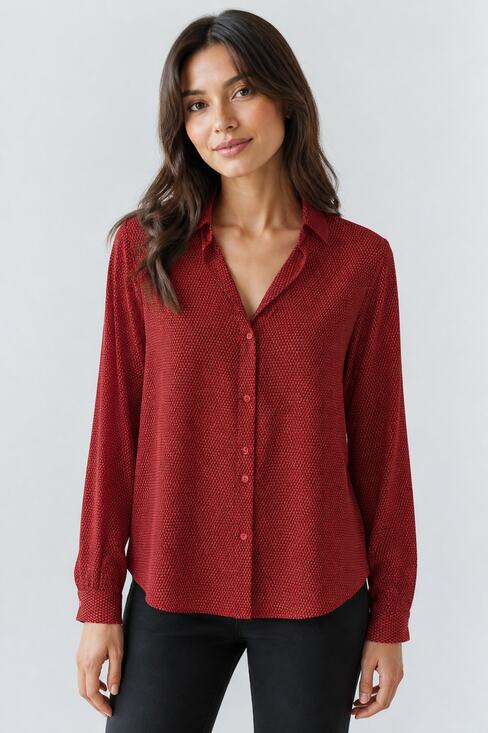 The Limited Tops - The Limited Red Button Down Shirt Medium